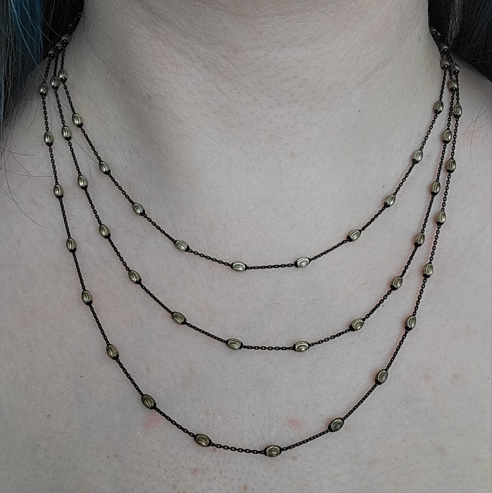 Italy Sterling silver beaded cascade chain